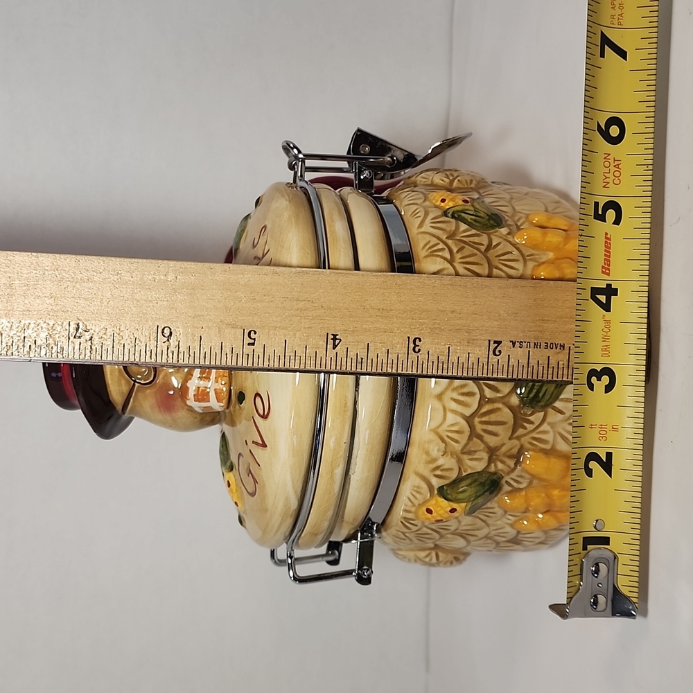 Turkey Biscuit Ceramic Cannister Jar  "Thanksgiving Theme" Home Decor Kitchen - Picture 8 of 12